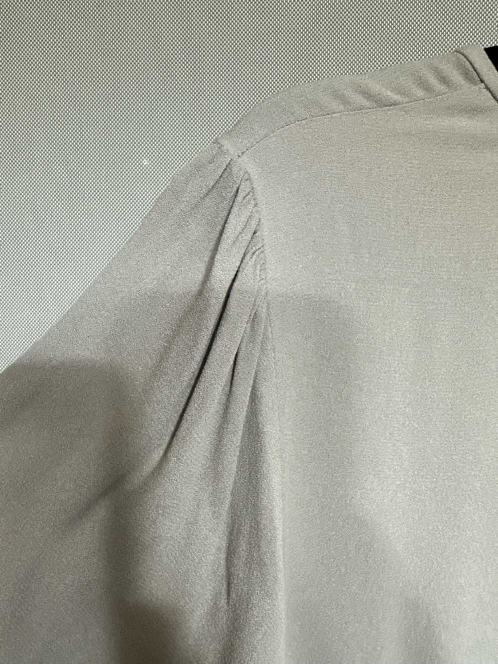 Aritzia Wilfred ($110) Lambrusco Light Grey Tiered Mini Dress PTP 23” AS IS - Picture 12 of 14